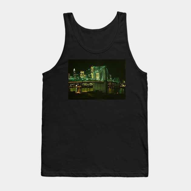 Brooklyn Bridge at Night Photograph Tank Top by Bravuramedia